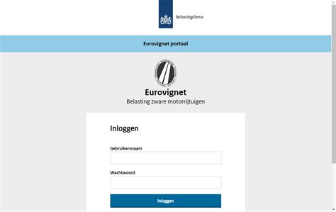 eurovignet portaal inloggen